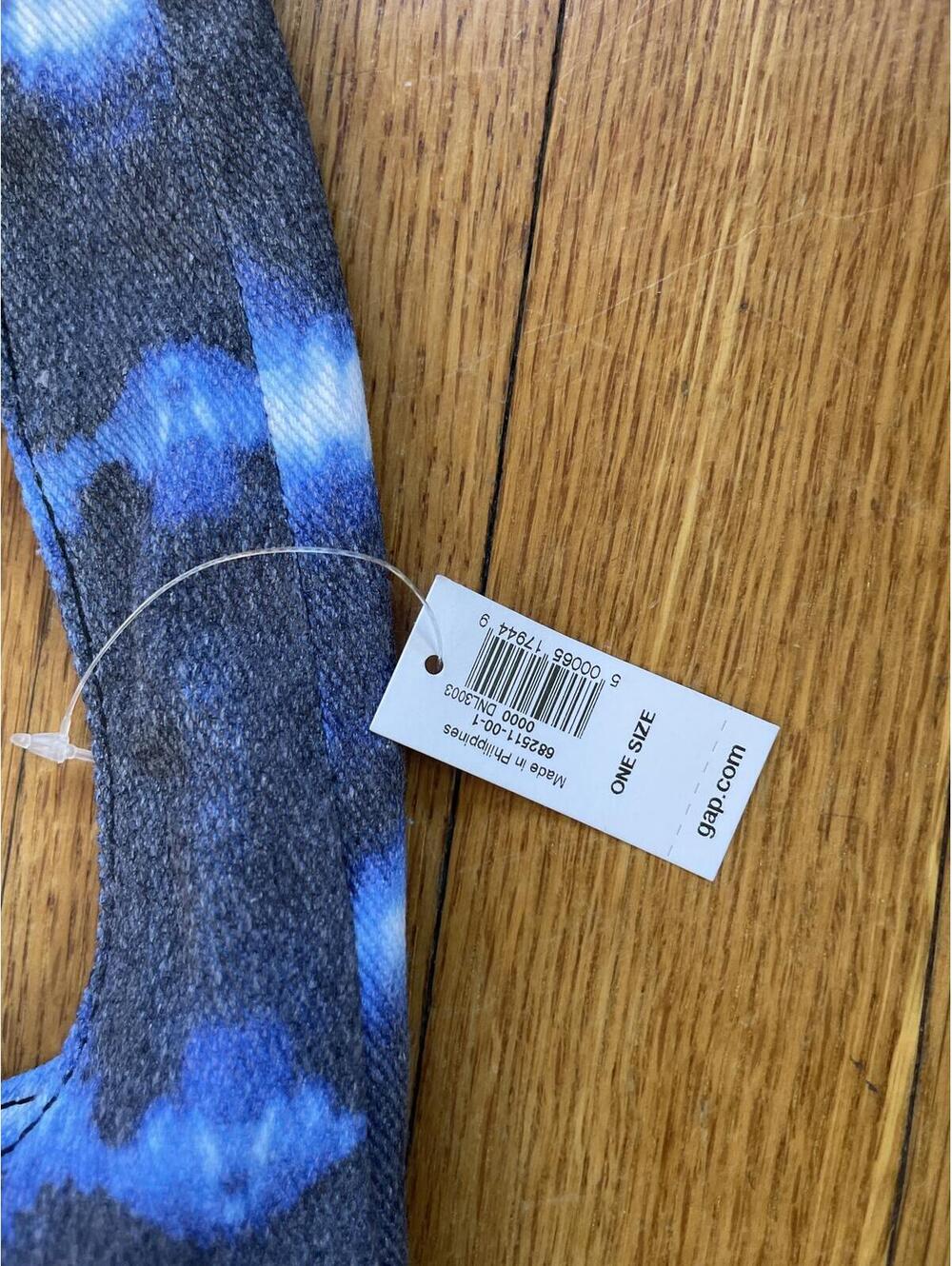 Gap Blue Tie Dye Canvas Tote Bag New With Tags Medium Bow Casual Boho - Picture 2 of 7